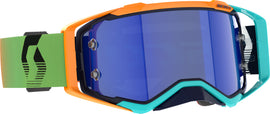 SCOTT Prospect Amp Goggles in blue and orange with blue chrome lenses, designed for motocross or snow sports eyewear.