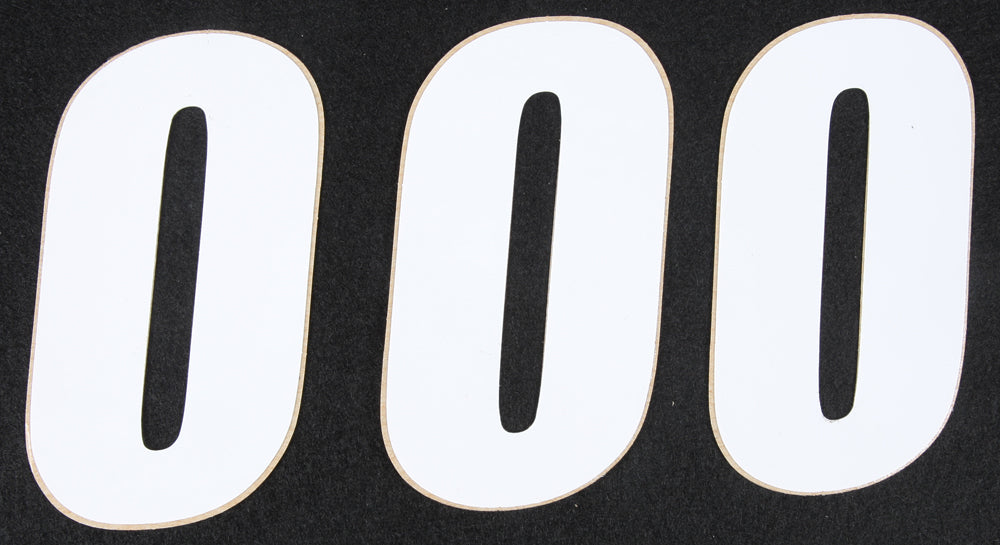 Number 0 White 4" 3/Pk