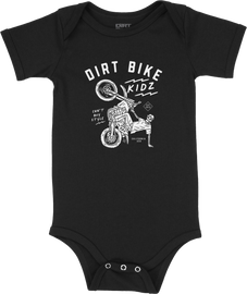 Black 12 O'clock onesie for 6-month-old babies by DBK, featuring a comfortable, soft fabric and playful design.