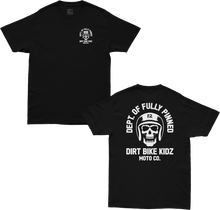 Load image into Gallery viewer, Black DBK Fully Pinned Tee shirt in large size, featuring a casual fit and minimal design, displayed on a plain background.