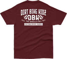 Load image into Gallery viewer, DBK Till The End Tee in burgundy, 2X size, showcasing the casual crew neck shirt with printed design on the front.