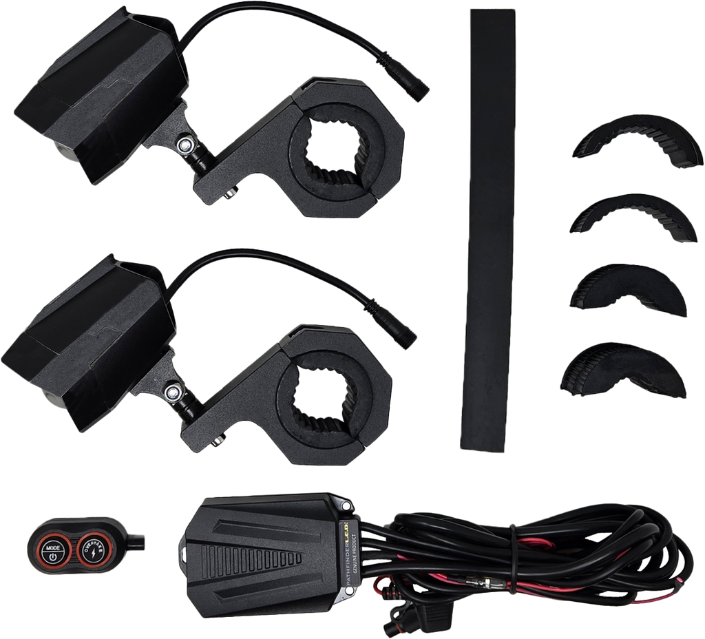 Dual Switchback Led Lights Black Wireless Remote Pr