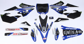DCOR Yamaha Raceline graphics decal kit in black, featuring full motorcycle graphic set with bold design and brand logo.