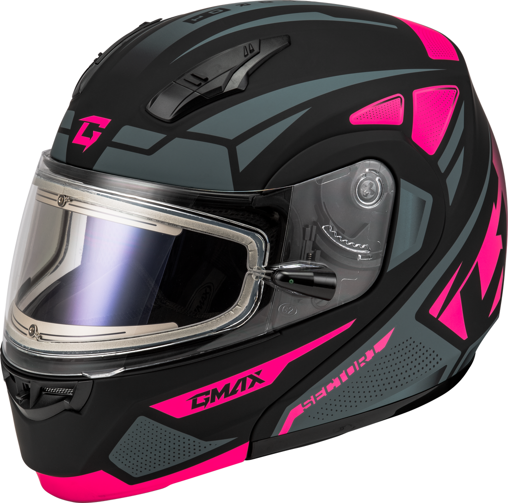 Md 04s Sector Snow Helmet W/ Elec Shield Matte Black/Pink M