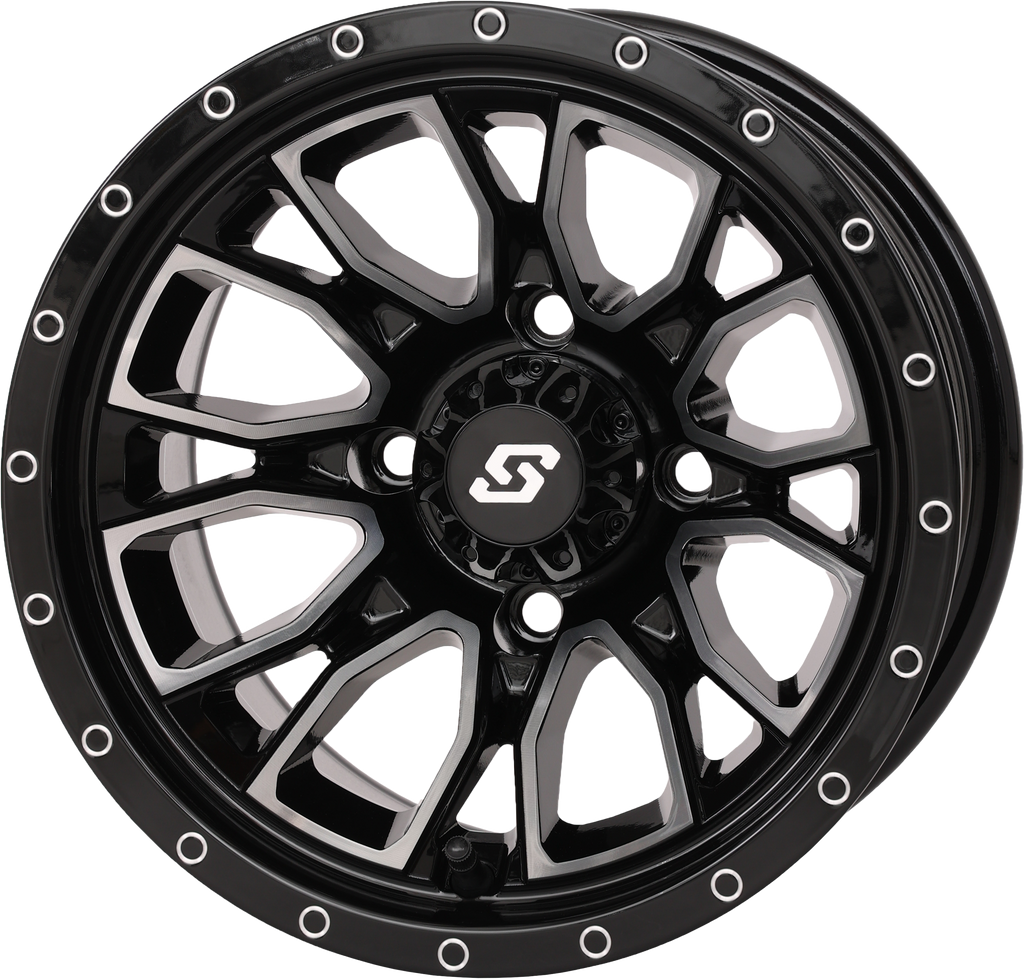 Fusion Wheel  12x7 2+5 4/110 Gloss Blk/Machined