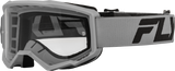 Fly Racing Youth Focus Goggle Silver/Char W/ Clear Lens 37-51157Y