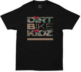 Black and color camo men's Classic Camo Tee by DBK, showing the shirt's front with camo pattern and classic fit.