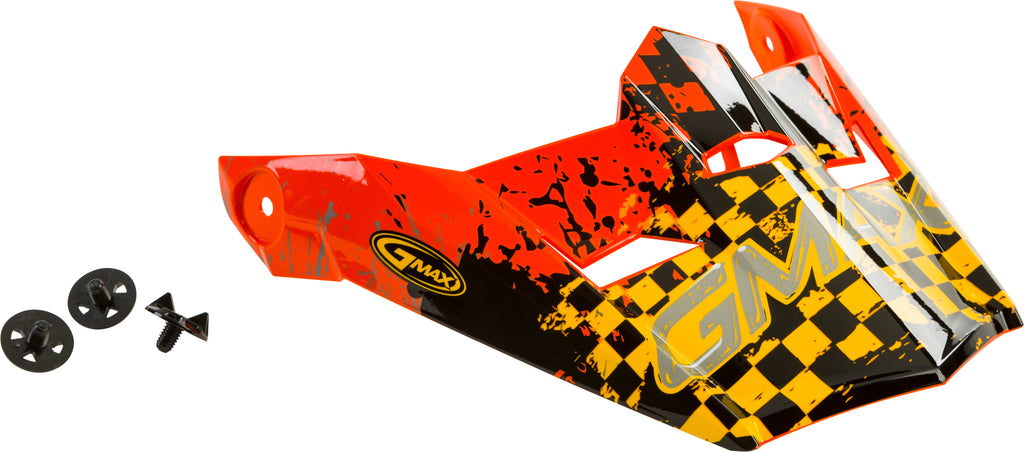 Visor W/Screws Anim8 Mx 46y Anim8 Orange/Yel/Silver Ys Yl
