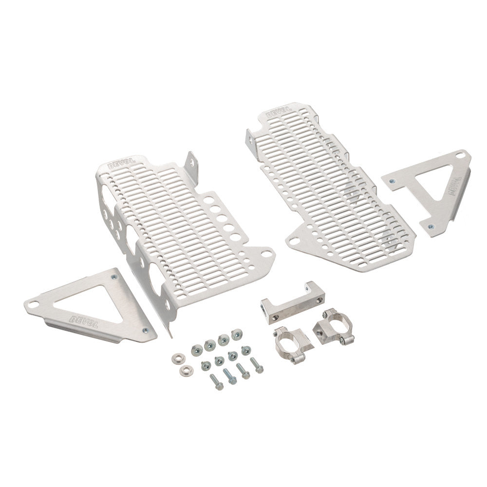 DEVOL Aluminum Radiator Guard, protective metal guard for vehicle radiators, designed by DEVOL to prevent damage.