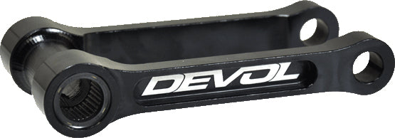 Devol suspension lowering link 60-6830 for vehicle suspension adjustment, featuring metal construction and mounting points.