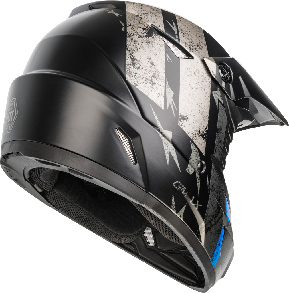 Mx 46 Patriot Off Road Helmet Matte Black/Grey/Blue Md