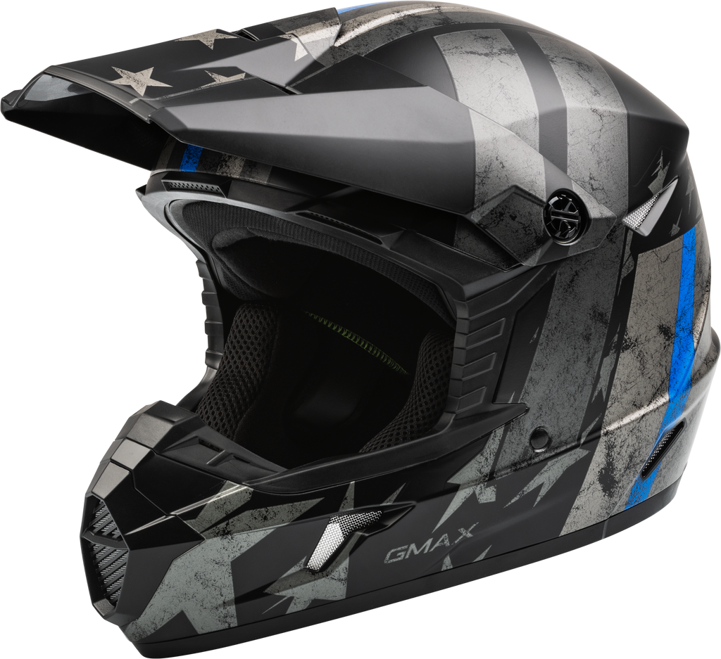Mx 46 Patriot Off Road Helmet Matte Black/Grey/Blue Md