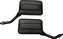 Pair of EMGO matte black motorcycle mirrors, left and right, with sleek, aerodynamic design for Yamaha bikes.