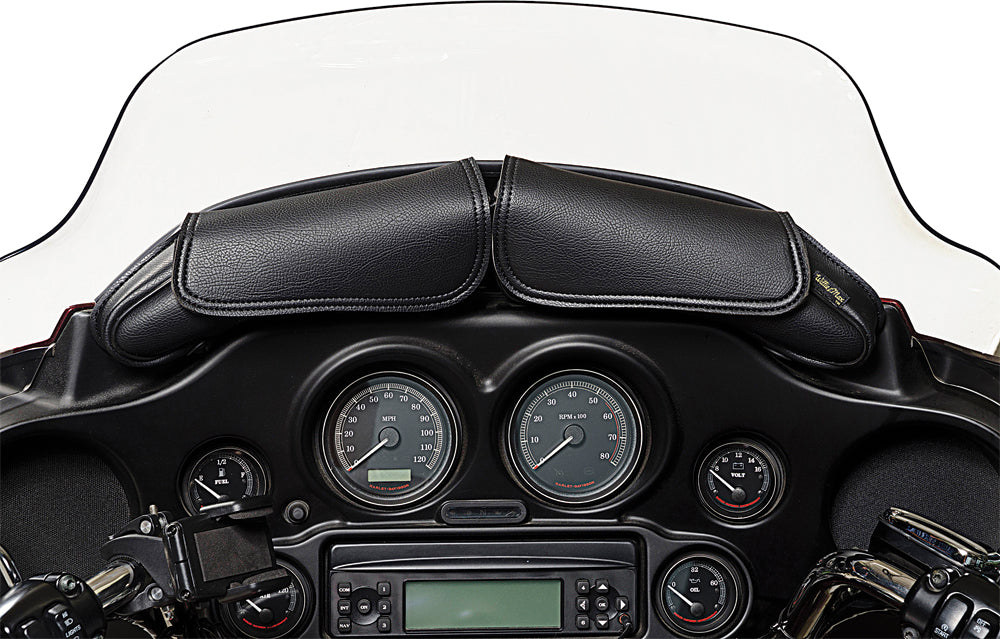 Dowco Revolution luggage windshield guard in black, size 21.25" x 2.25" x 6.5", designed for motorcycle protection.