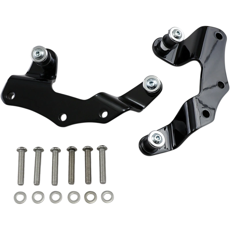 Black Harley Davidson Bagger rear docking hardware kit for 2009-2013 models by Drag Specialties, suitable for Harley Davidson frame upgrades.