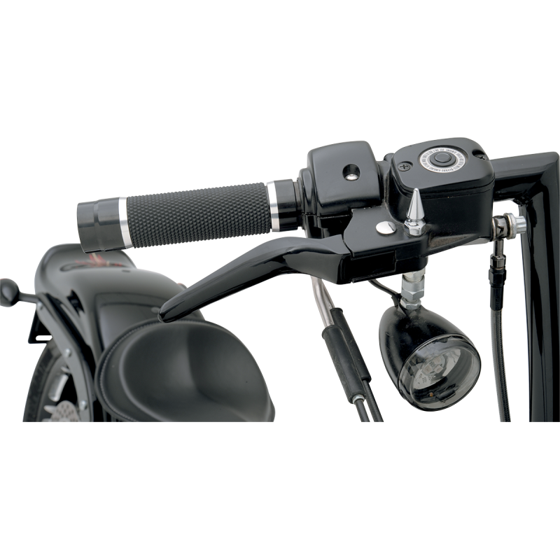 Chrome Drag Shorty levers for Harley models 1996-2017, hand controls by Drag Specialties with a sleek, compact design.