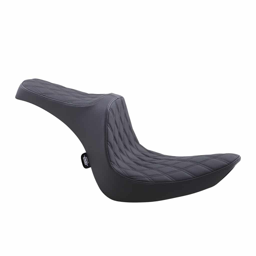 Smooth Drag Predator 3-seat Harley Davidson Softails seat for 2000-2017 with 150mm rear tire, by Drag Specialties.