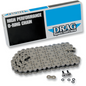 Chrome DRAG SPECIALTIES 530 Series O-Ring Motorcycle Chain for trans and drive, featuring 110 links and durable construction.