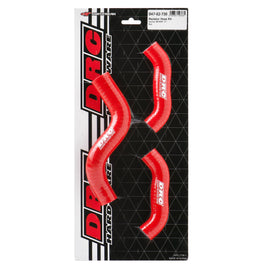DRC radiator hose kit for Gasgas motorcycle engine, red color, durable rubber hoses for cooling system.
