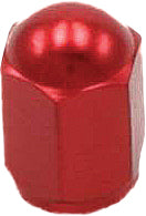 Load image into Gallery viewer, Red DRC air valve caps, 2-pack, for bicycle or vehicle tires, featuring durable plastic construction and easy screw-on design.