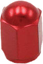 Red DRC air valve caps, 2-pack, for bicycle or vehicle tires, featuring durable plastic construction and easy screw-on design.