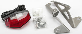 DRC Edge Fender Eliminator with red lens for motorcycle, featuring sleek design and durable build.
