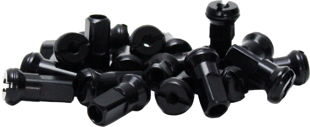 Black Dubya spoke nipples for Honda CRF250, durable bicycle wheel components designed for easy installation and reliable performance.