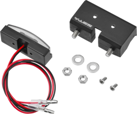 Black ZETA ZR45-3510 compact license plate light providing clear illumination for vehicle license plates.
