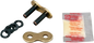 RK EXCEL Master Link Gb520zxw Rivet Chain in gold with detailed rivet design, suitable for heavy-duty industrial applications