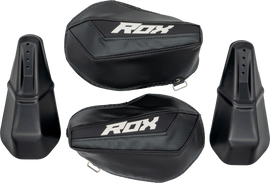 ROX Gen 3 Flex Tec handguards in black and white, durable motorcycle or bike handguards with protective design.