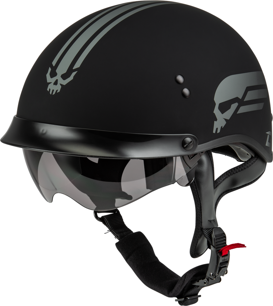 Hh 65 Retribution Helmet W/Peak Matte Black/Silver Md