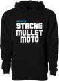 Stache Mullet Moto Yth Hoodie Black Ys