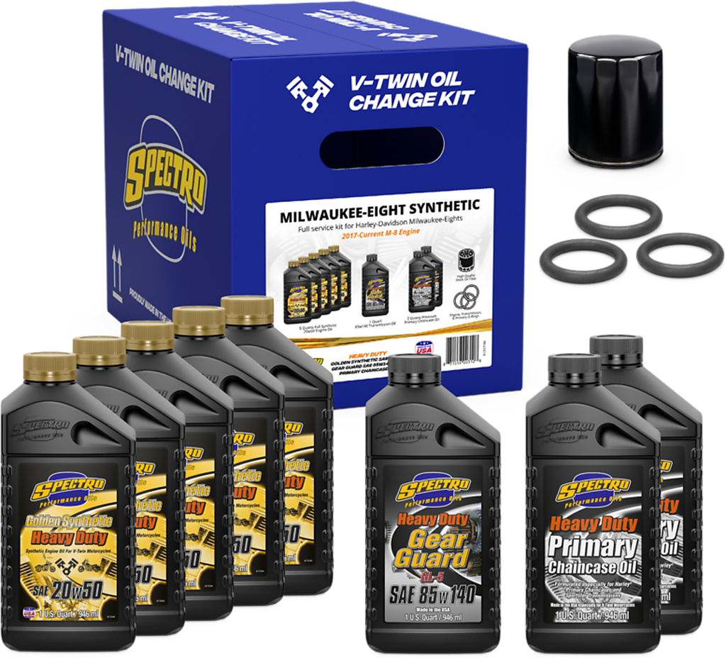 V Twin Full Oil Service Kit M8 Synthetic
