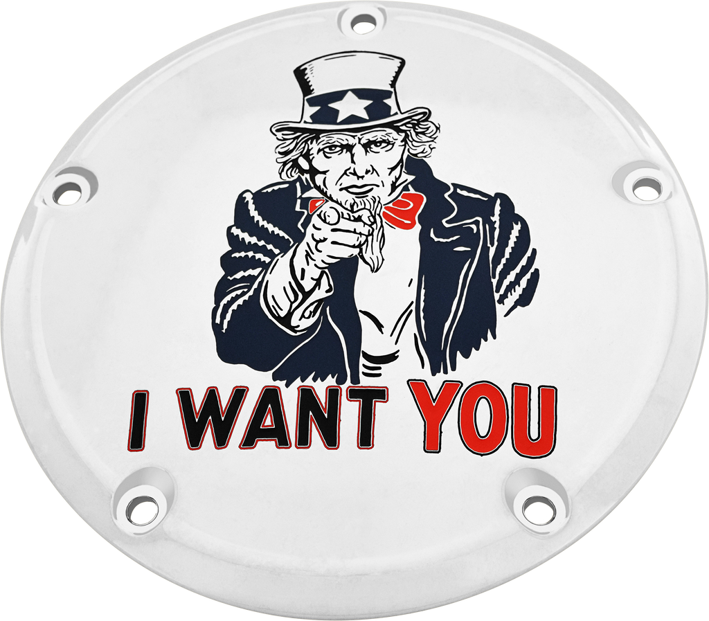 6   M8 Softail Derby Cover Uncle Sam Chrome