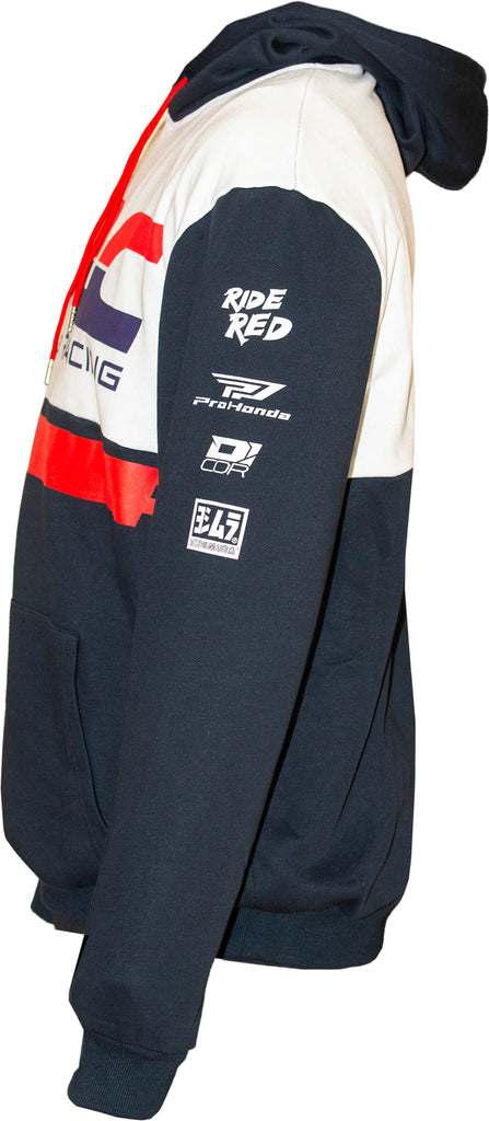 Navy Honda Hrc2 sweatshirt hoodie by D-COR, featuring a front logo design and comfortable fabric, shown on a plain background.
