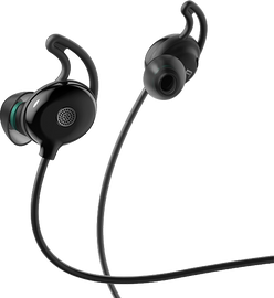 SENA Anc 60s Evo Earbuds in black with sleek design, shown close-up highlighting in-ear fit and compact wireless audio device.