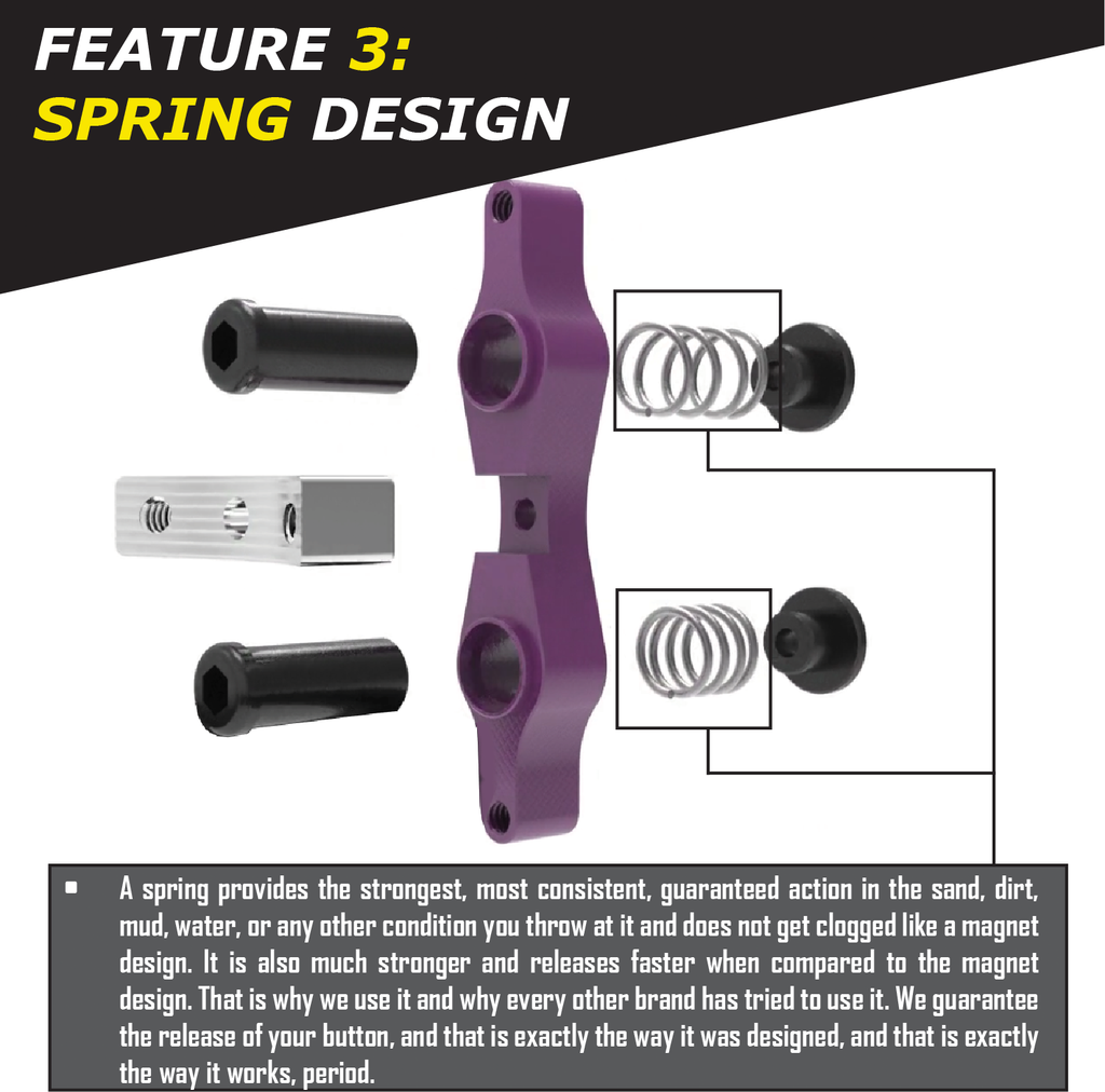 TAMER Tamer Double Button X Wing suspension device in purple with double buttons and X Wing design.