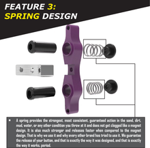 Load image into Gallery viewer, TAMER Tamer Double Button X Wing suspension device in purple with double buttons and X Wing design.