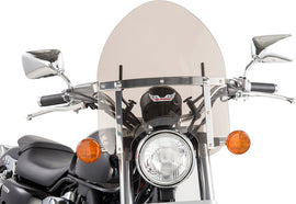 Slipstreamer HD 0 Smoke windshield for 7/8-inch motorcycle, clear and tinted windscreen with aerodynamic design.