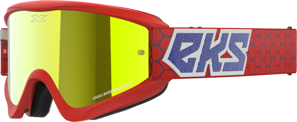 Flat Out Mirror Goggle Rd/Wht/Blu Metallic Gold Mir