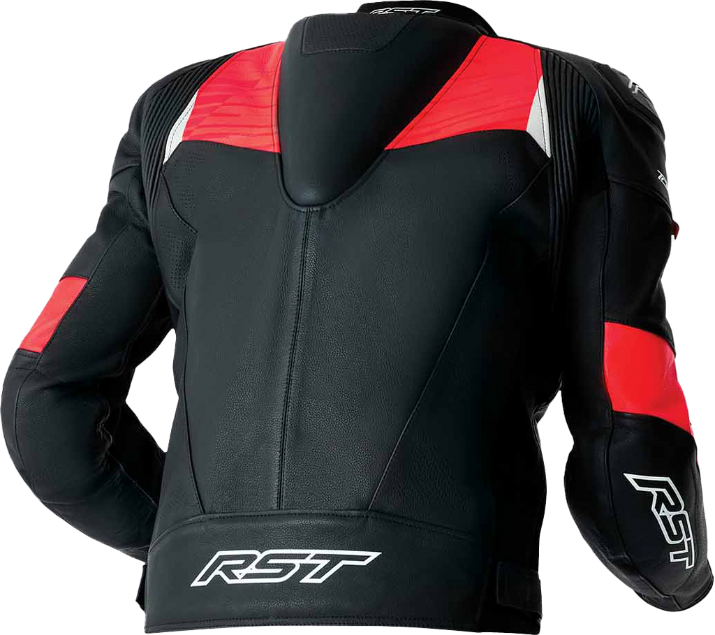 Tractech Evo D3o Jacket Blk/Flo Red Leather Md