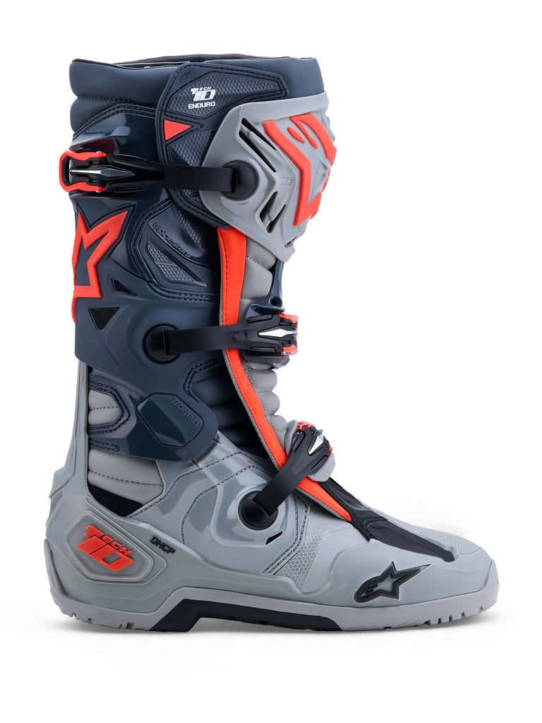 Tech 10 Enduro Boots Mid Gry/Drk Gry/Red Fluo 14
