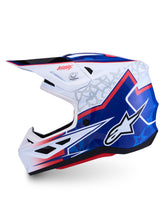 Load image into Gallery viewer, S M7 Blaster Helmet Ece06/Dot Wht/Blue/Red Glossy Sm