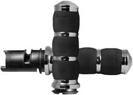 AVON Air Cushion Chrome Twist Grip for motorcycle handlebar, featuring a shiny chrome finish and ergonomic design.