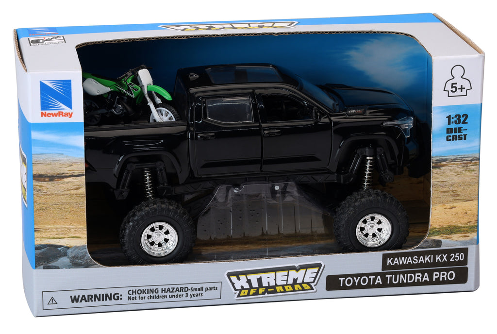 Replica 4x4 Truck/Dirt Bike Blk Tundra Kawasaki