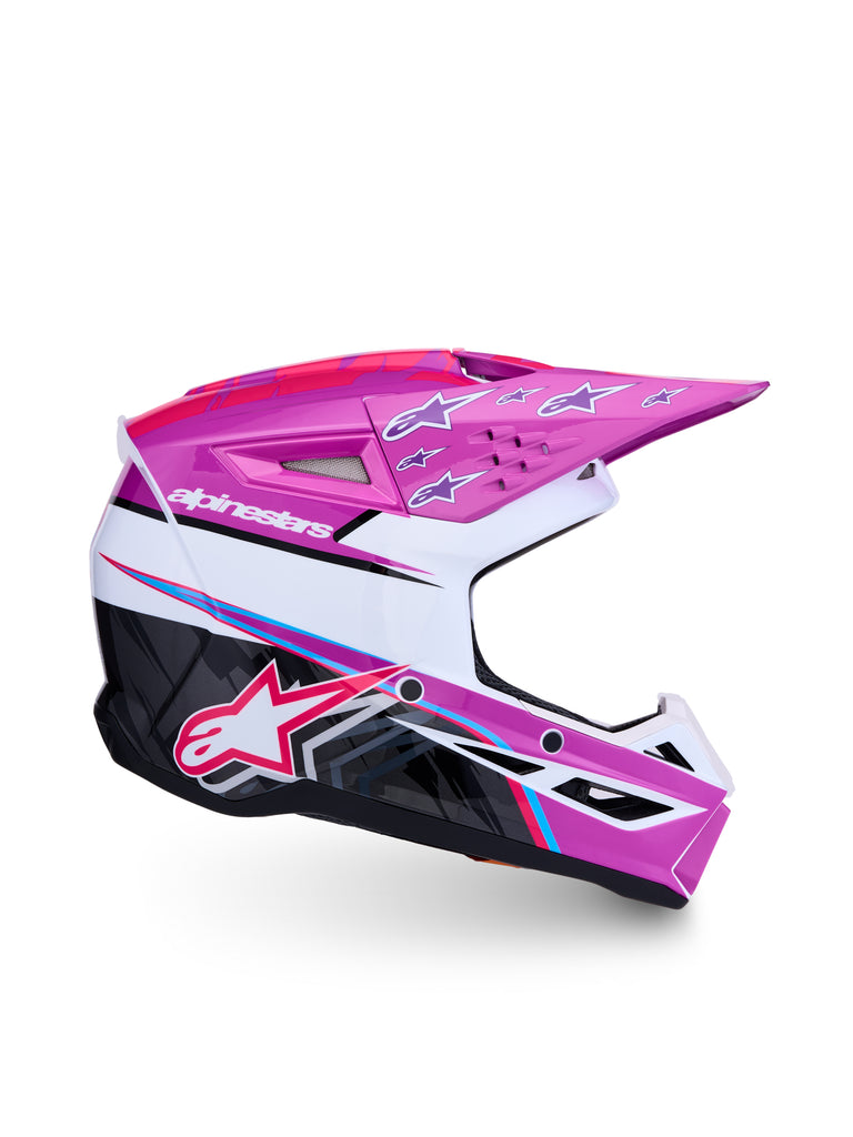 S M3 Falcon Yth Hlmt Ece06/Dot Prpl/Wht/Blk/Pink Fl Gl Yl