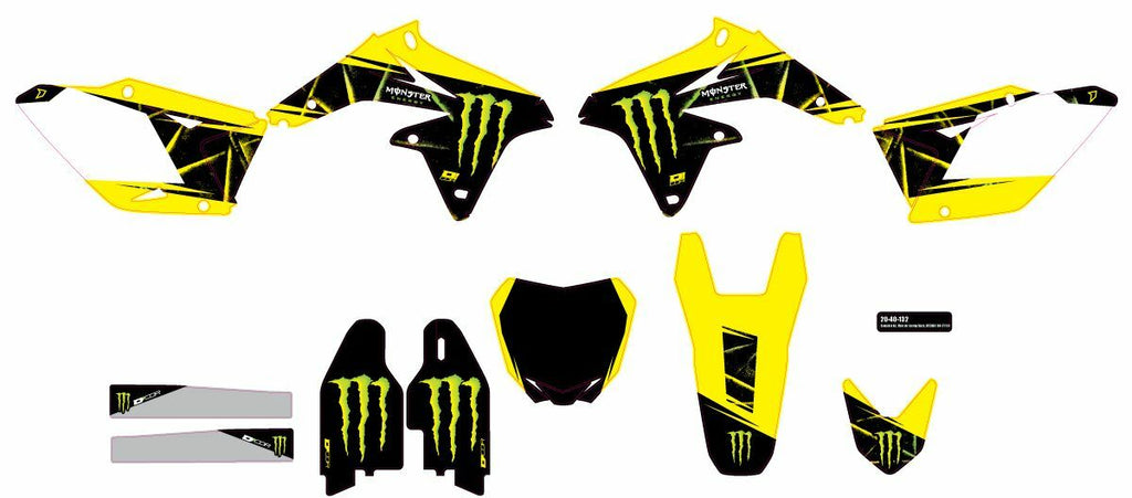 Cmplt Kit Monster Energy Slash White Bg