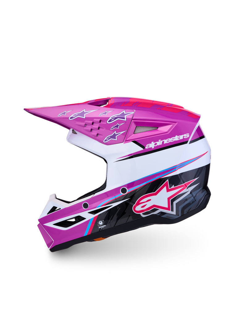 S M3 Falcon Yth Hlmt Ece06/Dot Prpl/Wht/Blk/Pink Fl Gl Ys