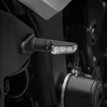 Load image into Gallery viewer, Pair of RIZOMA Leggera black turn signal lights for motorcycle illumination, featuring sleek design and durable construction.