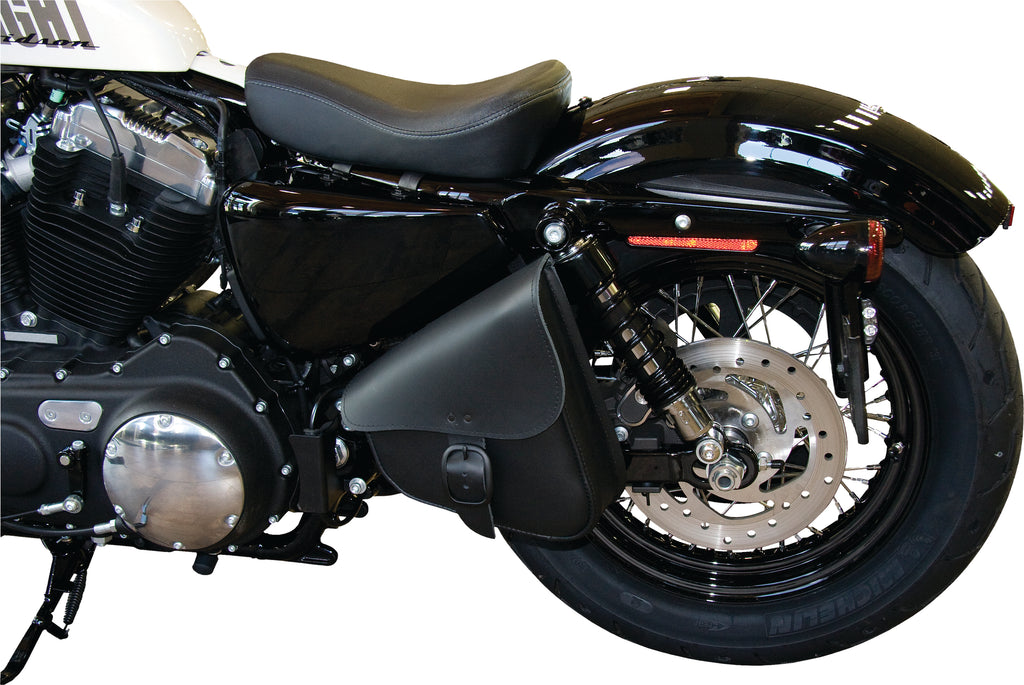 Leather Swingarm Bag Black W/Matte Black Buckle